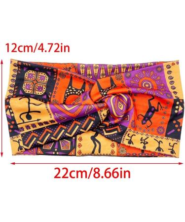 JSGHGDF Patterned Headwear Bohemia Knotted Wide Headbands Kids Adults Colorful Headpiece Fashionable and Comfortable Sweatbands Pink - Buy Online on SooperMarket.com