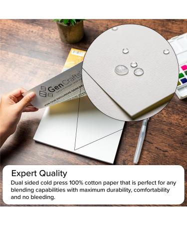GenCrafts 100% Cotton Watercolor Paper Pad A4 - 20 Sheets - 140lb Cold Press Acid Free Sketchbook for Painting & Drawing - Buy Online on SooperMarket.com