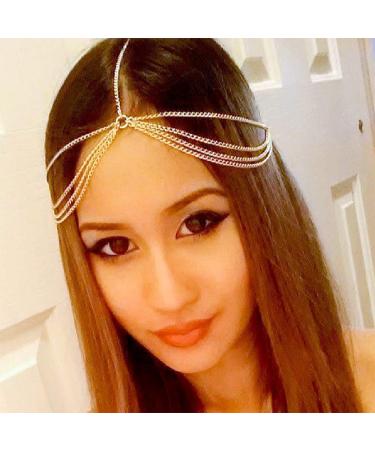 YERTTE Halloween Women Boho Hairband Vintage Layered Chain Head Chain Headpieces Hair Accessories Party Hair Jewelry for Women and Girls  (Silver)