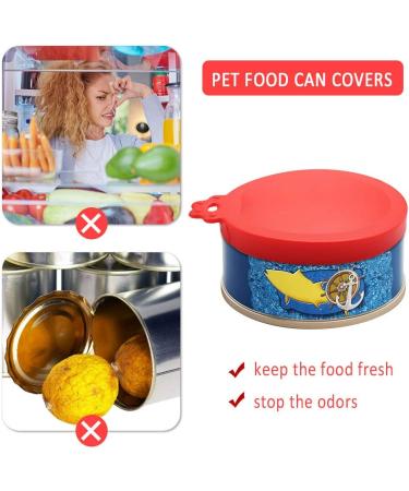 Huayue 6 Pack Pet Can Covers Pet Food Tin Lids Universal Silicone Cat Dog Food Can Lids One Size Fit 3 Standard Size 6 Colors - Buy Online on SooperMarket.com