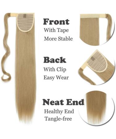 Clip in Ponytail Extension Wrap Around for Women Long Synthetic Natural Wavy Curly Hair Pony Tail Hair Extensions 17 inch Light Auburn - Buy Online on SooperMarket.com