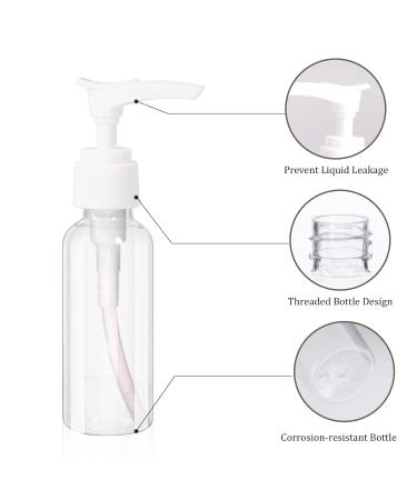 4-Pack 50ml Airless Pump Bottles for Travel - Transparent Plastic Donor Bottles for Cosmetics Shampoo & Cream - Buy Online on SooperMarket.com