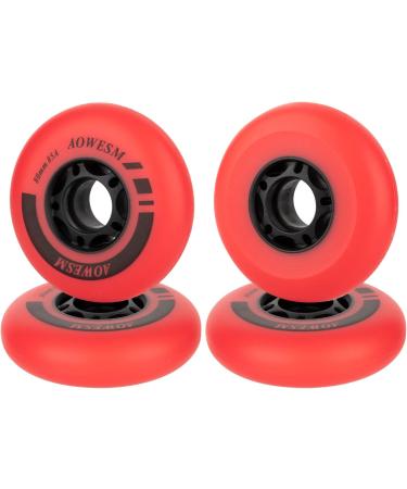 AOWESM Inline Skate Wheels 85a Replacement 76mm Red 4-Pack - Roller Hockey Skates Accessories - Buy Online on SooperMarket.com