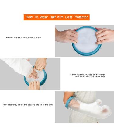 Bathing Wound Protectio Cover - Adult Short Arm Blue And White Bathing Wound Protectio Cover Bathing Waterproof Cover Wound Waterproof Protectio Cover 51cm - Buy Online on SooperMarket.com