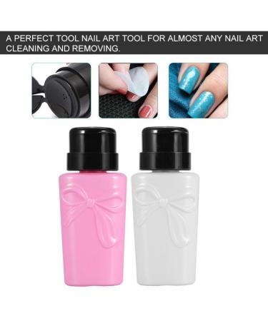 2PCs Nail Polish Remover Pump Dispenser - Portable Plastic Storage Bottle for Nail Art | Perfect Nail Tool - Buy Online on SooperMarket.com