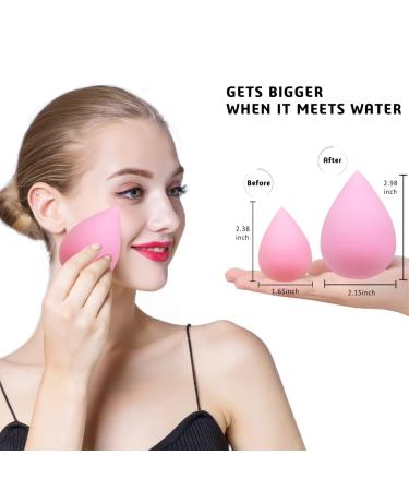 6 Pcs Makeup Blender Beauty Sponge Set - Latex-Free Sponges for Liquid, Cream, and Powder Foundation - Super Soft Beauty Blender Set in Light Pink - Buy Online on SooperMarket.com
