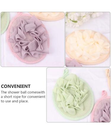 4pcs Pure Color Bath Flower Balls - Loofah Sponges & Body Brushes for Relaxing Showers | High-Quality PE Mesh Back Scrubber - Buy Online on SooperMarket.com