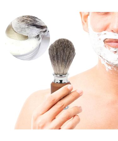 Ankroyu Men's Beard Shaving Brush - Rubber Wood Handle Facial & Foaming Trim Brush for Beard & Hairdressing Salon - Buy Online on SooperMarket.com