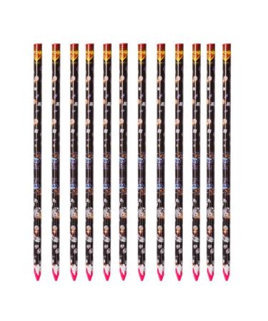AMZLORD 4/12PCS Rhinestone Picker Pencil Set Self Adhesive Crystal Gem Pick Up Tools with Pencil Sharpener Dotting Wax Pen Nail Dotting Wax Pen Rose Red-12PCS