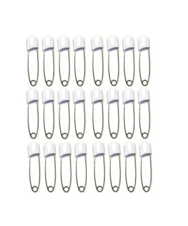Nappy Pins Safety Lock Diaper Pins Plastic Head Hold Clip Locking Cloth Bib Diapers Pins for Baby Child Infants Kids (24 Pcs White) 24 Pcs White
