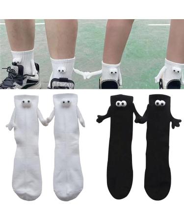 LONGLUAN Couple Holding Hands Funny Magnetic Suction 3D Doll Matching Socks (2 Pairs) - One Size - Ideal for Couples - Buy Online on SooperMarket.com