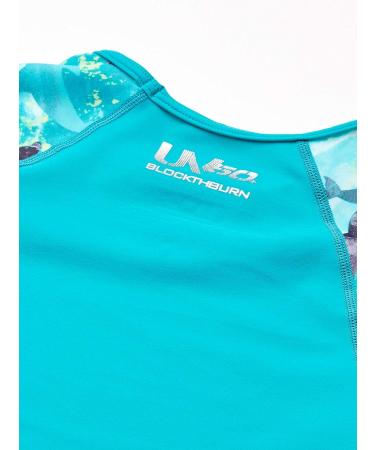 Speedo Girls' Printed Rash Guard Swim Set - Turquoise, Size 4 - Buy Online on SooperMarket.com