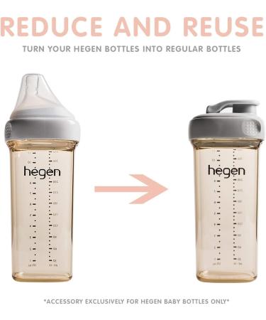 Hegen PCTO Toddler Bottle Drinking Spout Flip Lid - BPA, BPS, PVC, Phthalates Free | Leak Proof, Lightweight, Easy to Clean - Grey - Buy Online on SooperMarket.com