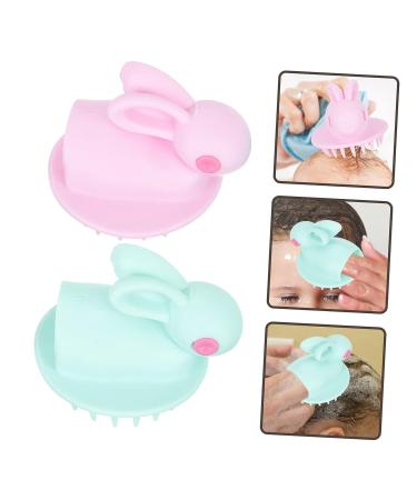 Kisangel 8 Pcs Rabbit Head Scrubber Stimulation Massage Hair Brushes - Silicone Baby Scalp Massager Shampoo with Handle for Cleaning - Adorable Design - 6.7X6CMx4pcs - Buy Online on SooperMarket.com