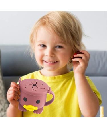 Qshare Snack Cup Set - 2 Silicone Leak-Proof Containers for Toddlers | BPA-Free Food-Safe Wearable Snack Box (Red & Green) - Buy Online on SooperMarket.com