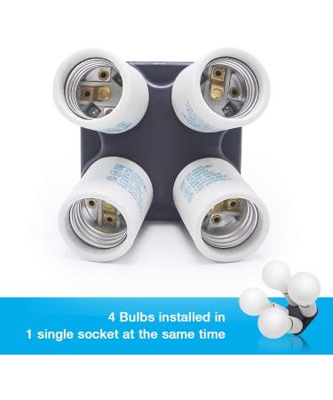 LimoStudio 4 in 1 Socket Adapter E27 Bulb Lamp Light Splitter for Photo Studio Lighting | UL Approved | AGG813 - Buy Online on SooperMarket.com