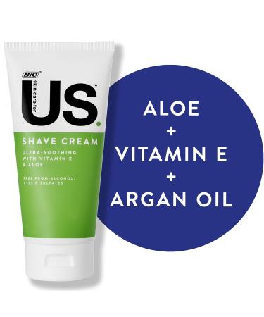 BIC US Shaving Cream with Aloe Vitamin E & Argan Oil - Smooth Shave for Men & Women | 1 Count - International Shipping Available - Buy Online on SooperMarket.com