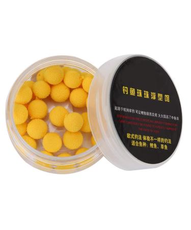 Tbest 30pcs 10/12mm Smell Carp Fishing Bait Foam Pop Up Soft Pellets Boilies Eggs/Floating Ball Beads Feeder Artificial Carp Baits Lure/Hair Rig Yellow no flavor 10MM