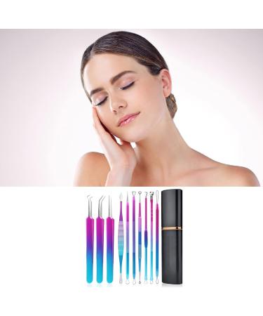 Rehomy 10pcs Stainless Steel Blackhead Remover Extractor Tools Acne Kit Pimple Popper Tool Kit for Nose Face Forehead - Buy Online on SooperMarket.com