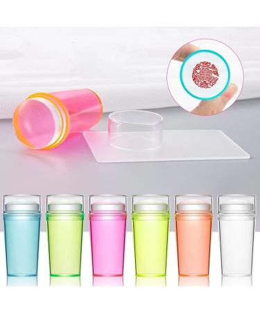 Buy Cacacook Nail Stamp Transparent Silicone Nail Art Stamper with Lid & Scraper for DIY Nail Decor Pink International Shipping Available! - Buy Online on SooperMarket.com