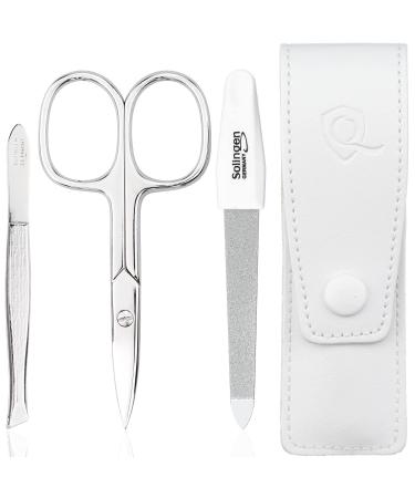 marQus Manicure Set 3 pieces travel set with file from Solingen nail care set nail scissors set and nail set 8. White