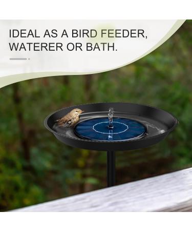 EfuturTime Large Metal Bird Bath - 30 cm x 90 cm Adjustable Height Winterproof & Frost-Proof Perfect for Garden Feeding - Black - Buy Online on SooperMarket.com