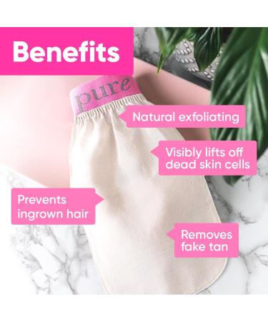 Ame Pure Exfoliating Glove for Body - Gentle Hammam Mitt - Chemical Peel Alternative - Premium Dead Skin Exfoliator - Buy Online on SooperMarket.com