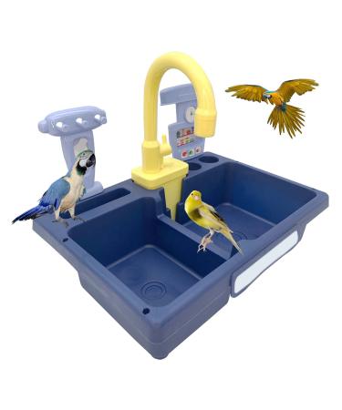 Hamiledyi Parrot Automatic Bath Tub,Pet Parrots Bathing,Bird Bathtub Parrot Shower with Faucet Multifunctional  Bath Box for Cockatiel  Parakeet  Finch Canary and Small Medium Birds