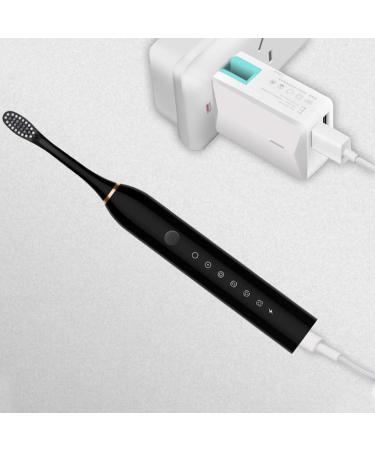 Buy Waterproof Electric Toothbrush for Adults | 6 Speeds & 4 Brush Heads | Black - International Shipping Available - Buy Online on SooperMarket.com