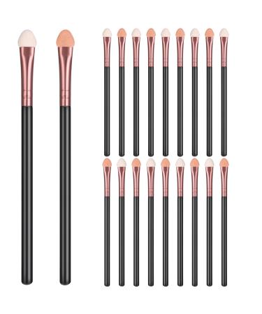 WLLHYF 20 Pieces Eyeshadow Applicators Stick Sets Makeup Brushes Set for Women Sponge Double Sided Washable Reusable Professional Eye Shadow Makeup Applicator Tool for Girls