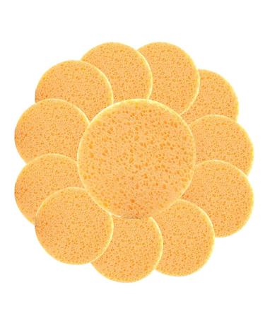 12Pcs Large Facial Sponges Reusable Natural Face Sponges Cleansing Puff Mask Sponges Make Up Remover Sponges Pads Cellulose Sponges Face Wash Sponge Reusable Round Face Sponge For Facial Cleaning SPA
