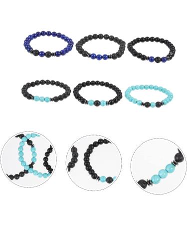 Healvian 12 Pcs Volcanic Stone Bracelet Set - Anti Nausea & Motion Sickness Jewelry for Women - Obsidian Magnetic Therapy Anklet & Wrist Chain - Assorted Colors - Buy Online on SooperMarket.com