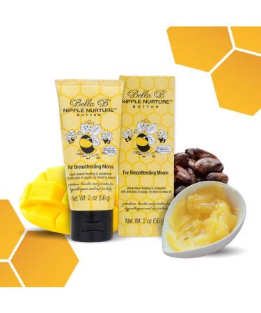 Bella B Nurturing Nipple Butter 2 oz - Organic Nipple Cream For Breastfeeding - Natural Nipplecreams For Breastfeeding - Breastfeeding Nipple Cream - Nipple Cream For Breastfeeding Organic 2 Ounce (Pack of 1) Nipple Butter
