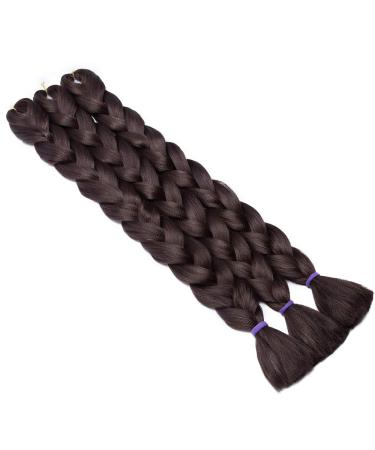 Tess 41 Jumbo Braids Extensions - 5pcs Synthetic Braiding Hair Dark Brown #4 - 165g Bundle Crochet Hair Extensions (100cm) - Buy Online on SooperMarket.com