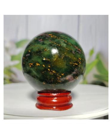 Natural Sphere Emeralds and Ruby Symbiotic Crystal Ball Natural Gemstones Hand Polished Spheres Quartz 1pc (Color : 210-220)