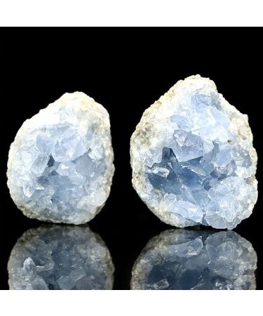 1PC Random Natural Raw Blue Celestite Quartz Crystal Cluster Stones Specimen Home Decoration Crafts Ornament Druzy Geode FZUGEDRLI (Size : 1pc Random 20 50g)