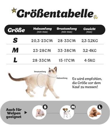 Buy Supet Breaking-Safe Cat Dishes & Soft Vests with Leash for Kittens & Small Dogs - S (26-32 cm) Black | International Shipping Available - Buy Online on SooperMarket.com