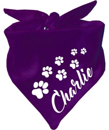 Little Fratz Dog Triangle Scarf (Colour: dark purple) (Size 1 (55 cm)) Name of the dog 55 x 18 Purple