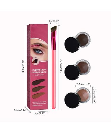 4D Hair Stroke Brow Stamp Brush Set with Mini Eyebrow Cream - Dark Brown - Buy Online on SooperMarket.com