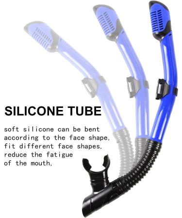 SACBOLA Dry Snorkel- Top Stop Valve, Silicone Mouthpiece for Snorkeling, Free Diving, Swimming - Blue/Clear - Buy Online on SooperMarket.com