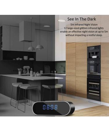 WOONZER Hidden Camera Spy Camera HD 1080P WiFi Alarm Clock Camera with Night Vision/Motion Detection/Loop Recording - Wireless Nanny Cam for Home Security - Buy Online on SooperMarket.com