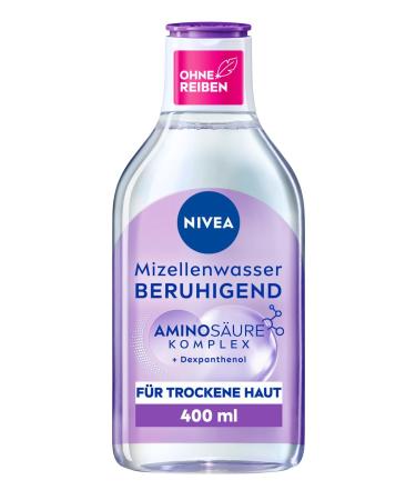 Nivea calming micelle water micelle cleaning water for sensitive skin perfume -free facial toner with dexpanthenol and amino acid complex moisturizing facial cleaning (400 ml) 400ml