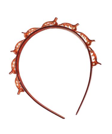Toothed Headband Braid Tool | Fashion Headband With Clips Professional Toothed Headband Braid Tool For Effortless Styling And Secure Hold For Women Girls Red