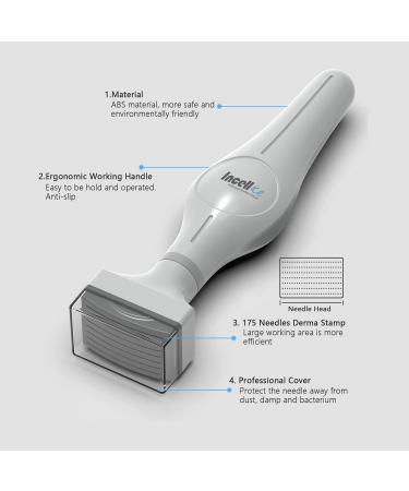 Professional Microneedle Derma Stamp for Hair & Beard Growth - 175 Titanium Pins for Face, Skin Care - Men and Women Home Use | 1.0mm - Buy Online on SooperMarket.com