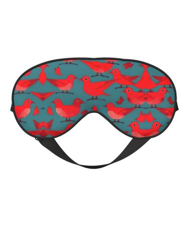 SSIMOO Red Birds Fauna Wild 1 Soft Sleep Eye Mask Female Breathable Eye Patch Perfect for Travel and Relaxation Black