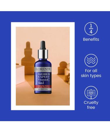Lorenti 4-in-1 Face Serum 50 ml | Reduces Skin Imperfections Tightens Skin Brightens Revitalizes and Hydrates Skin - Contains Vitamin C - For All Skin Types 1.7 Fl Oz - Buy Online on SooperMarket.com