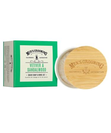 Men's Grooming by The Scottish Fine Soaps Company Vetiver & Sandalwood Shave Soap & Bowl Set 100g