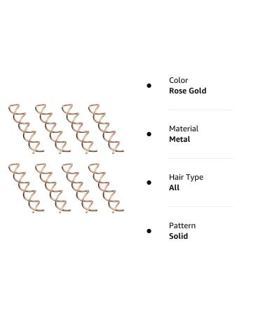 eBoot Spiral Hair Pin Spin Clip 20 Pack (Rose Gold) - DIY Hair Styling Bun Stick - Spiral Hair Clip Spin for Easy Hairstyles - Buy Online on SooperMarket.com