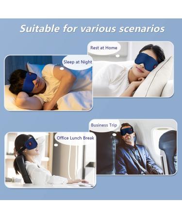 Heated Silk Eye Mask | Cordless USB Heating Pad for Dry Eyes | Rechargeable | Relief for Stye, Blepharitis, Chalazion, Eye Fatigue | Warm Eye Compress for Men and Women (Navy) - Buy Online on SooperMarket.com