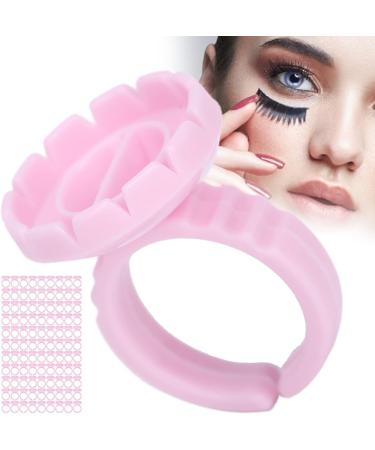 Eyelash Extension Glue Ring Cup 1.5cm / 0.6in Stable Wearing Easy To Wear Eyelash Glue Ring Cup Strong Flexibility for Professional Use(Pink 100 pcs a pack) - Buy Online on SooperMarket.com